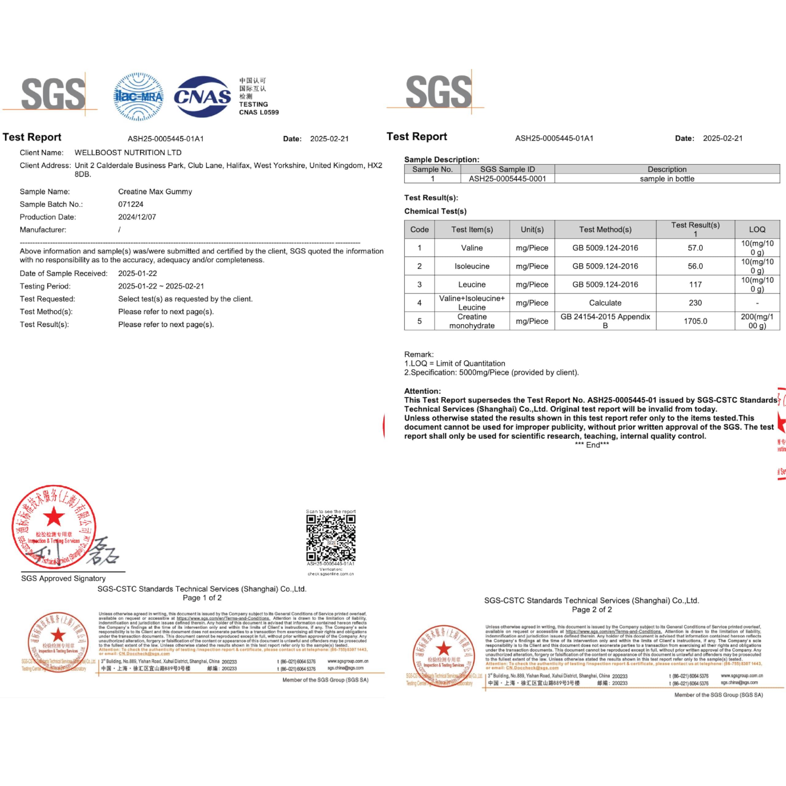 WellBoost WellBoost Creatine MAX Gummies - 5000mg Creatine Monohydrate & 600mg BCAAs per Serving - Vegan, Sugar-Free Chewable Gummies with Strawberry & Banana Flavour - 90 Gummies (1 Month Supply)