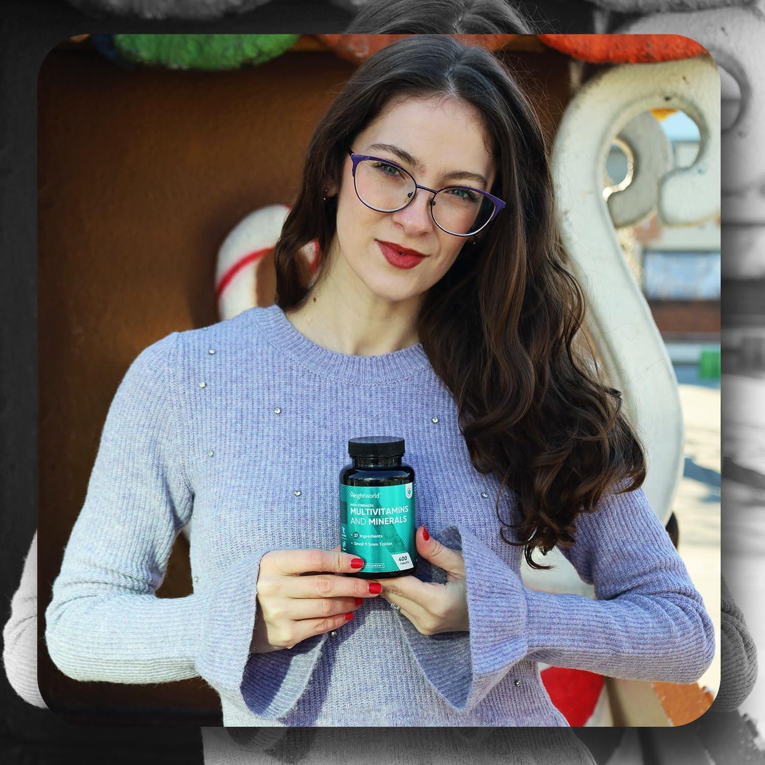 WeightWorld Multivitamin Tablets for Men & Women with 27 Active Multivitamins & Minerals Like Iron, Zinc, & Vitamin D - Peppermint Flavour 400 Micro Tablets - Vegan Multivitamins Nutritional Supplement