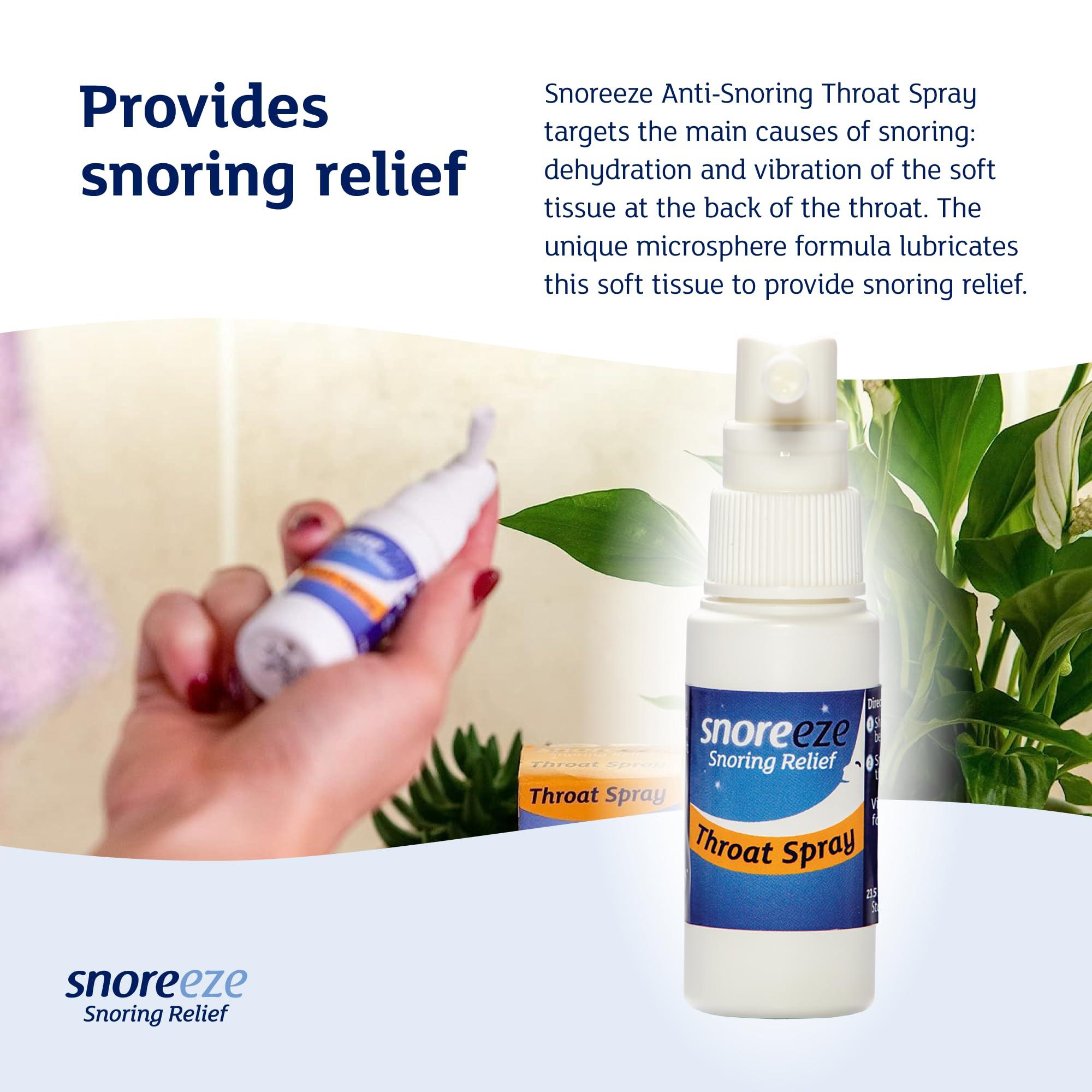 Snoreeze Snoreeze Anti-Snoring Throat Spray - Effective Snoring Aids for Men & Women - Fast Acting Lubricating Thermo Gel - Snore Stopper to Use with Mobile App - 23,5ml, 50 Nights Use