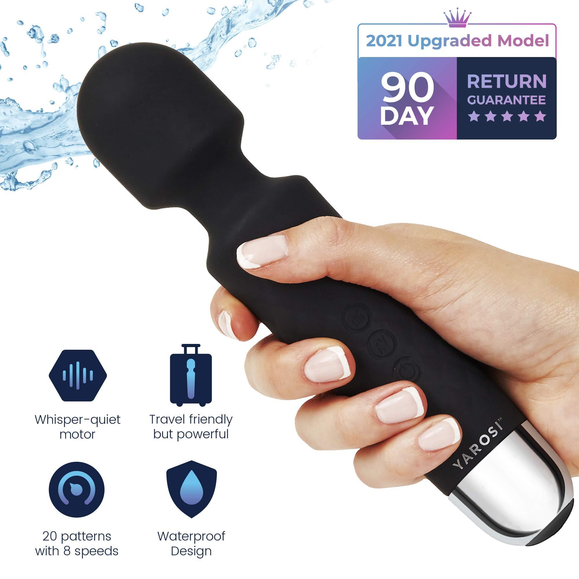 Yarosi Yarosi Mini Massager- Strongest Cordless Handheld Vibrating Power - Best Rated for Travel Gift - Magic Stress Away - Perfect on Neck Back Foot Hand Pains and Sports Injury - Black