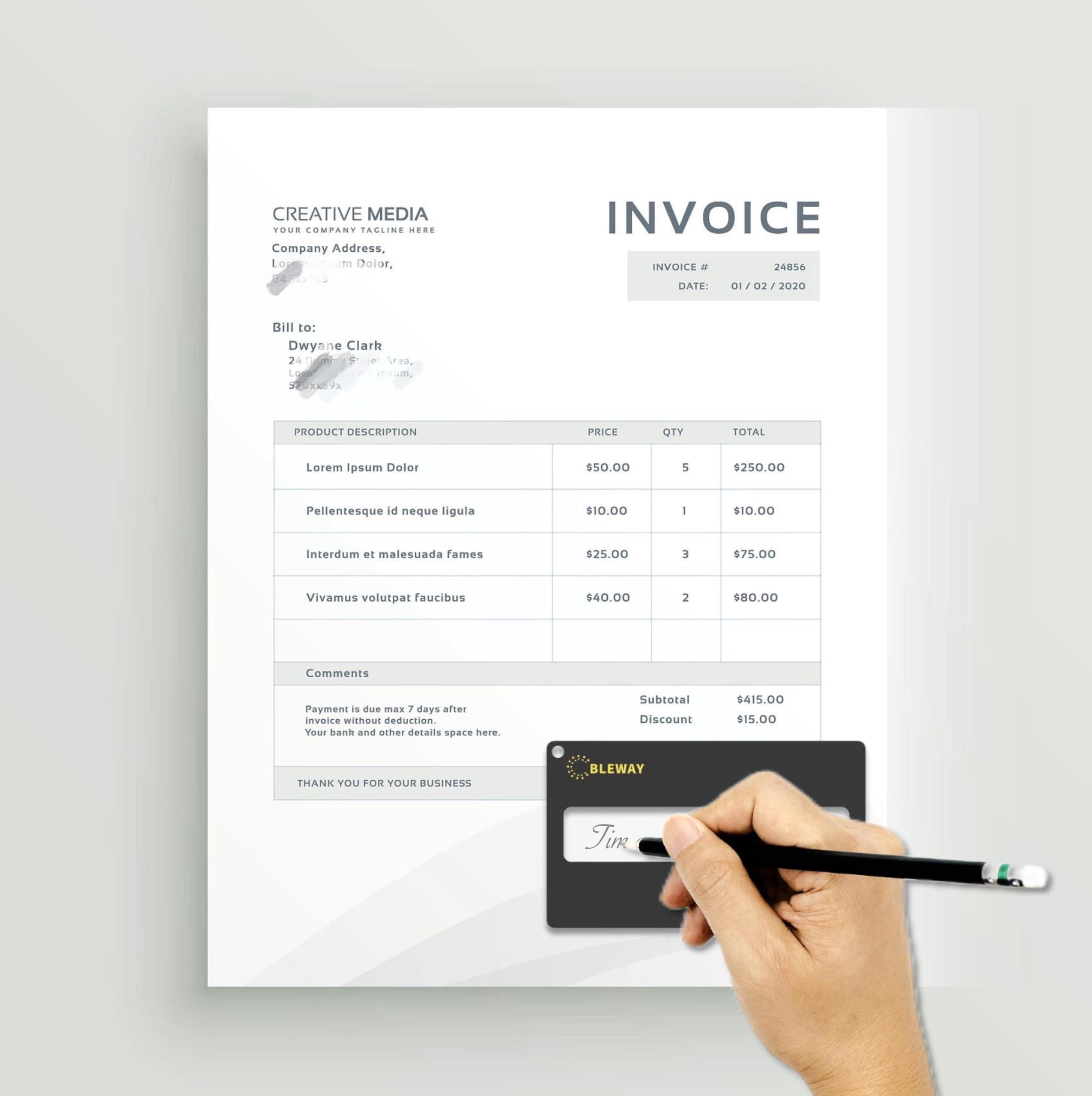 BLEWAY BLEWAY Signature Guide Card for Visually Impaired