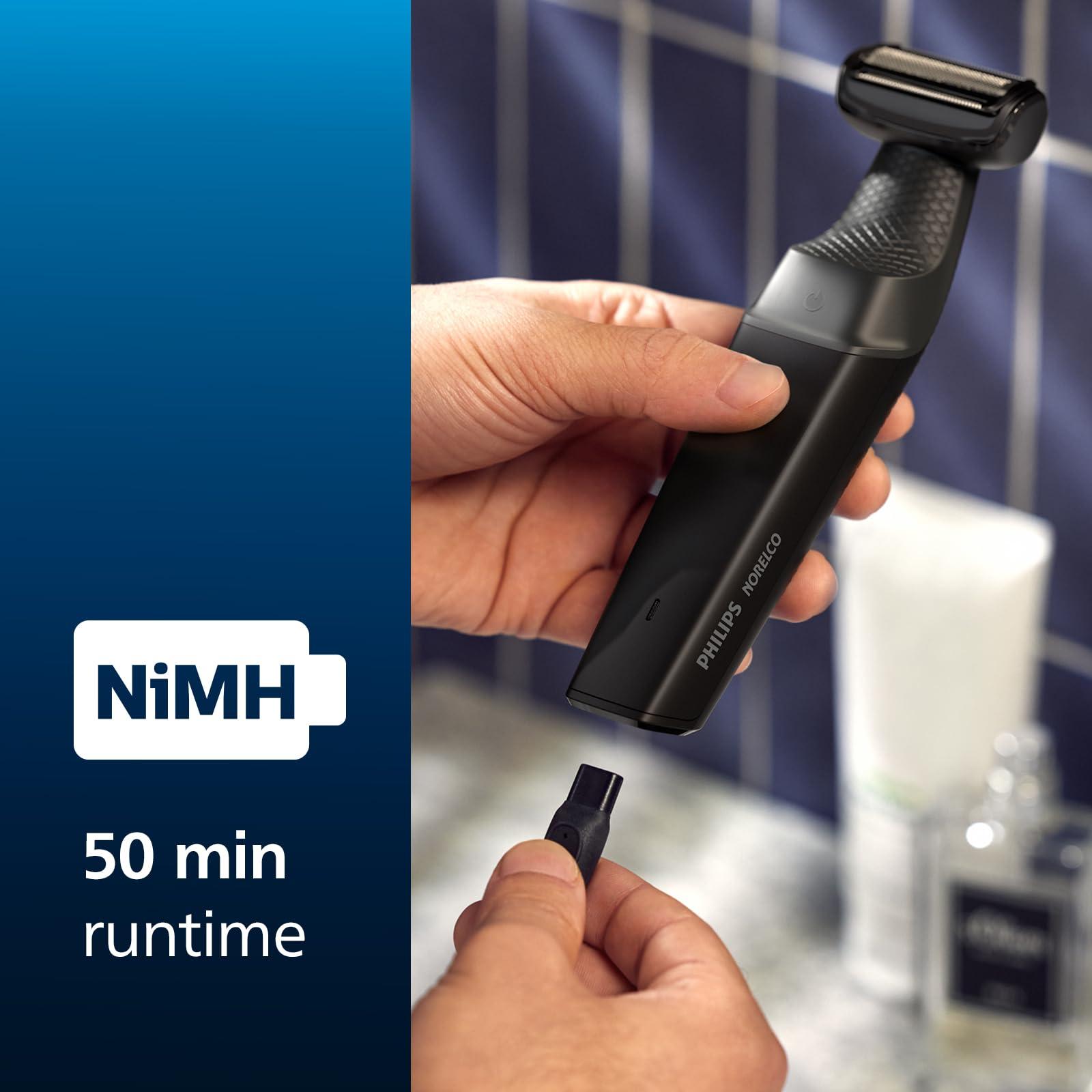 PHILIPS Philips Bodygroom Series 3000 Showerproof Groin and Body Trimmer, Close and Comfortable Shave, Complete Body Grooming, 50 Min. Runtime, Model BG3017/01