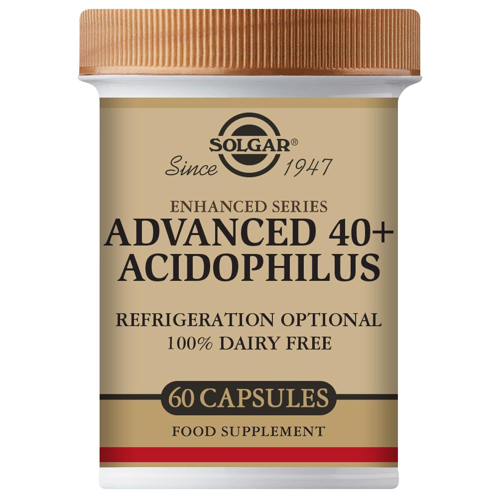 SOLGAR Solgar Advanced 40+ Acidophilus Vegetable Capsules - Pack of 120 - For People Aged 40+, With LA-5 and BB-12 - Maintains Healthy Bacteria Levels