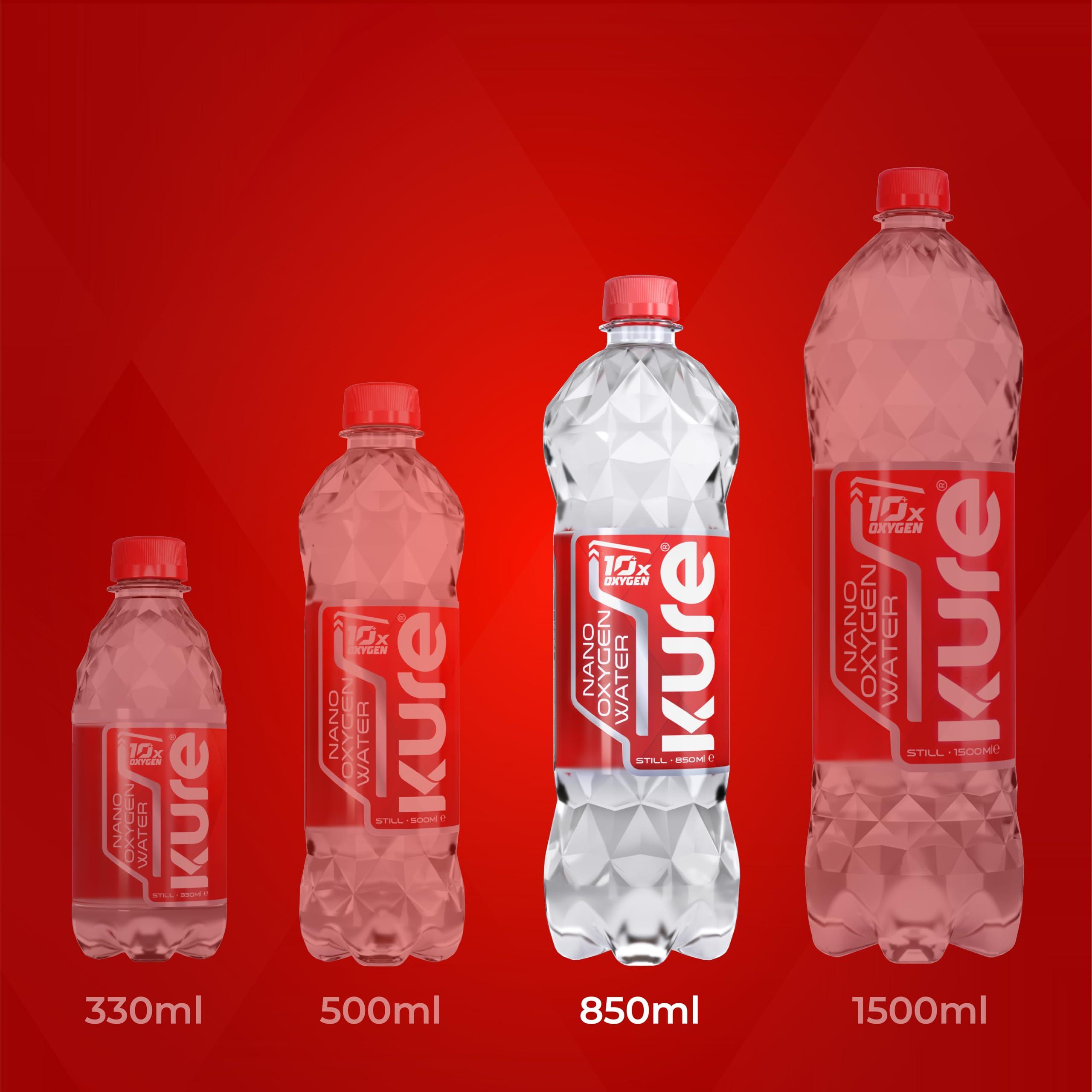 KURE KURE OXYGEN WATER Multipack - Spring Water Supercharged with Nano Oxygen - Non-carbonated - Oxygenated Water - Bottled Water - (850 ml (Pack of 12))