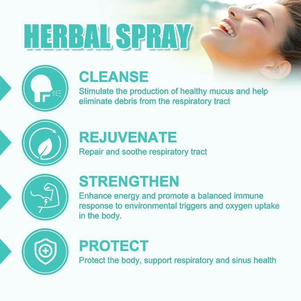 FLLUOUZH 3 Pcs Lung Cleansing Spray, Herbal Lung Cleansing Spray, Googeer Herbal Lung Cleanse Mist, Herbal Spray Cleansing Lung, Respiratory Support and Mucus Relief to Breath Easy