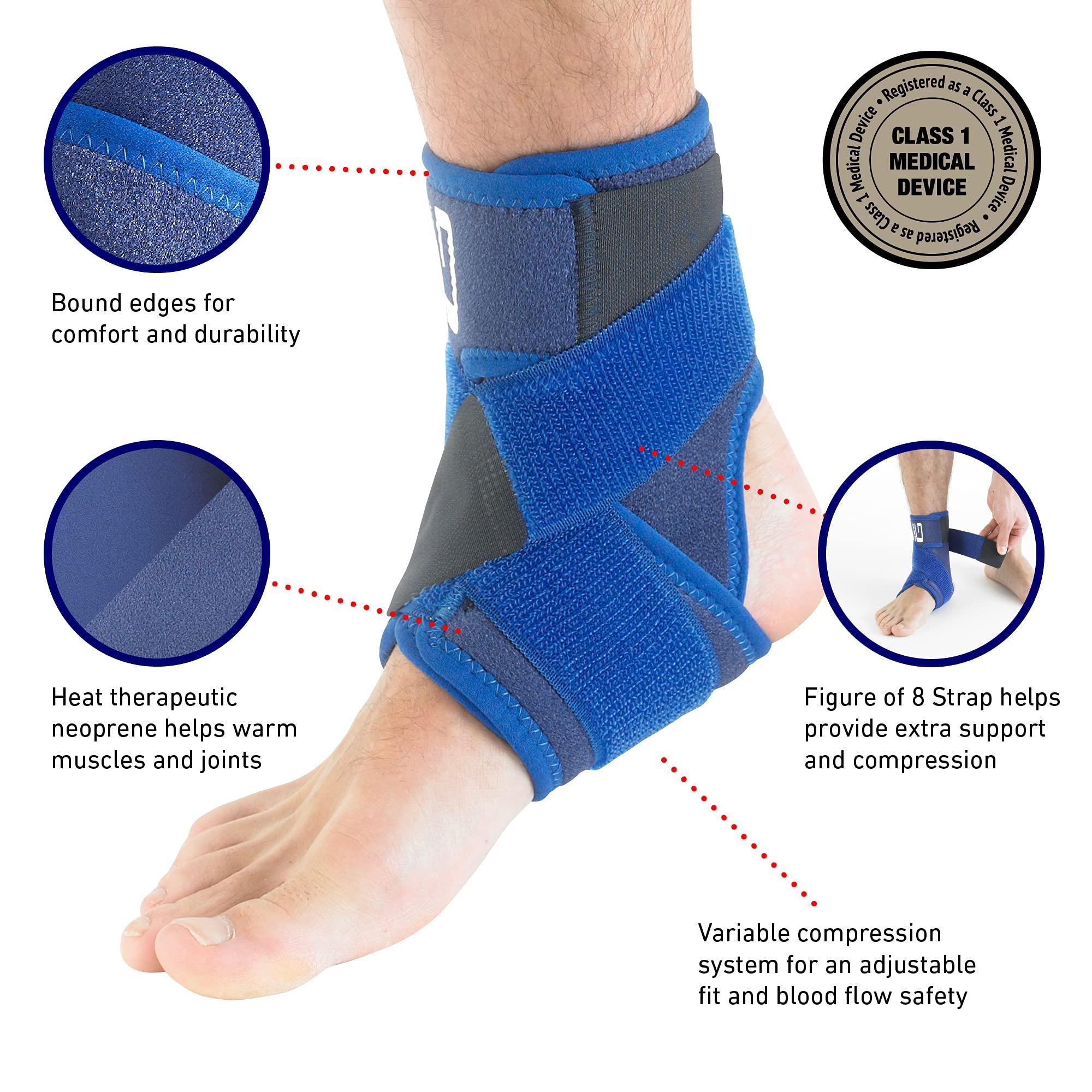 Neo-G Neo-G Ankle Support Brace Figure 8 Ankle Strap Support Neoprene Ankle Support for Ligament Damage, Arthritis, Ankle Brace for Sprained Ankle, Weak Ankles Ankle Wrap Adjustable Compression