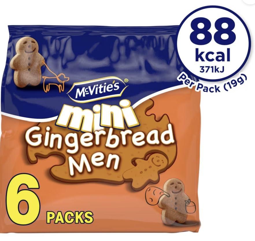 NAEM McVitie's Mini Gingerbread Men Biscuits Multipack, 6x19g (4 pack) | By NAEM