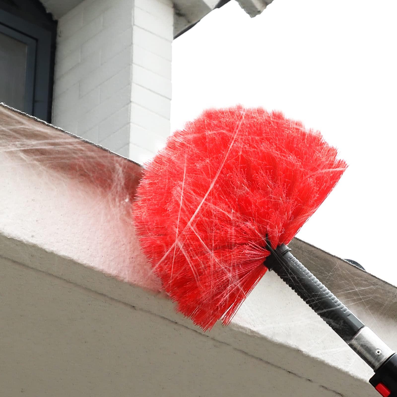 HIWARE 20 Foot High Reach Dusting Kit with 5-12 Foot Extension Pole // High Ceiling Duster with Telescopic Pole // Cobweb Microfiber Duster // Outdoor & Indoor Extendable Duster Cleaning Kit