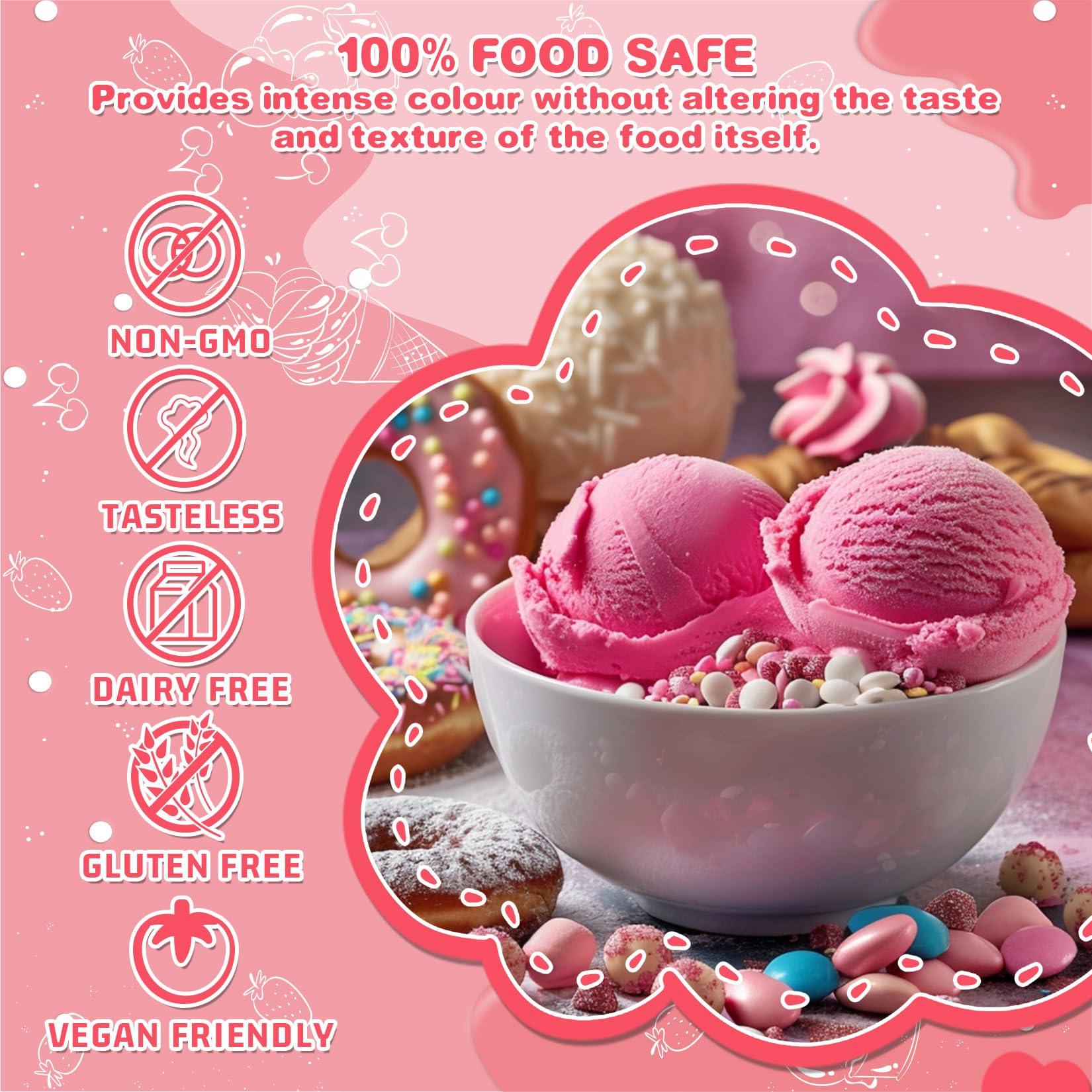 HXDZFX Pink Food Colouring Gel - Concentrated Gel Food Colour for Baking, Cake Decorating, Candy, Macaron, Icing and Cooking - Neon Food Dye for Slime Making and DIY Crafts - 30ml2 Bottles