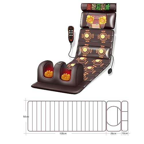 SJHDHDA Full Body Massage Mat with Adjustable Pillows Heating Pads,Massage Mat with Heat 10 Vibrating Nodes,Full Body Massager for Neck and Back Muscle Relaxation Full Body Massage Learned extensively