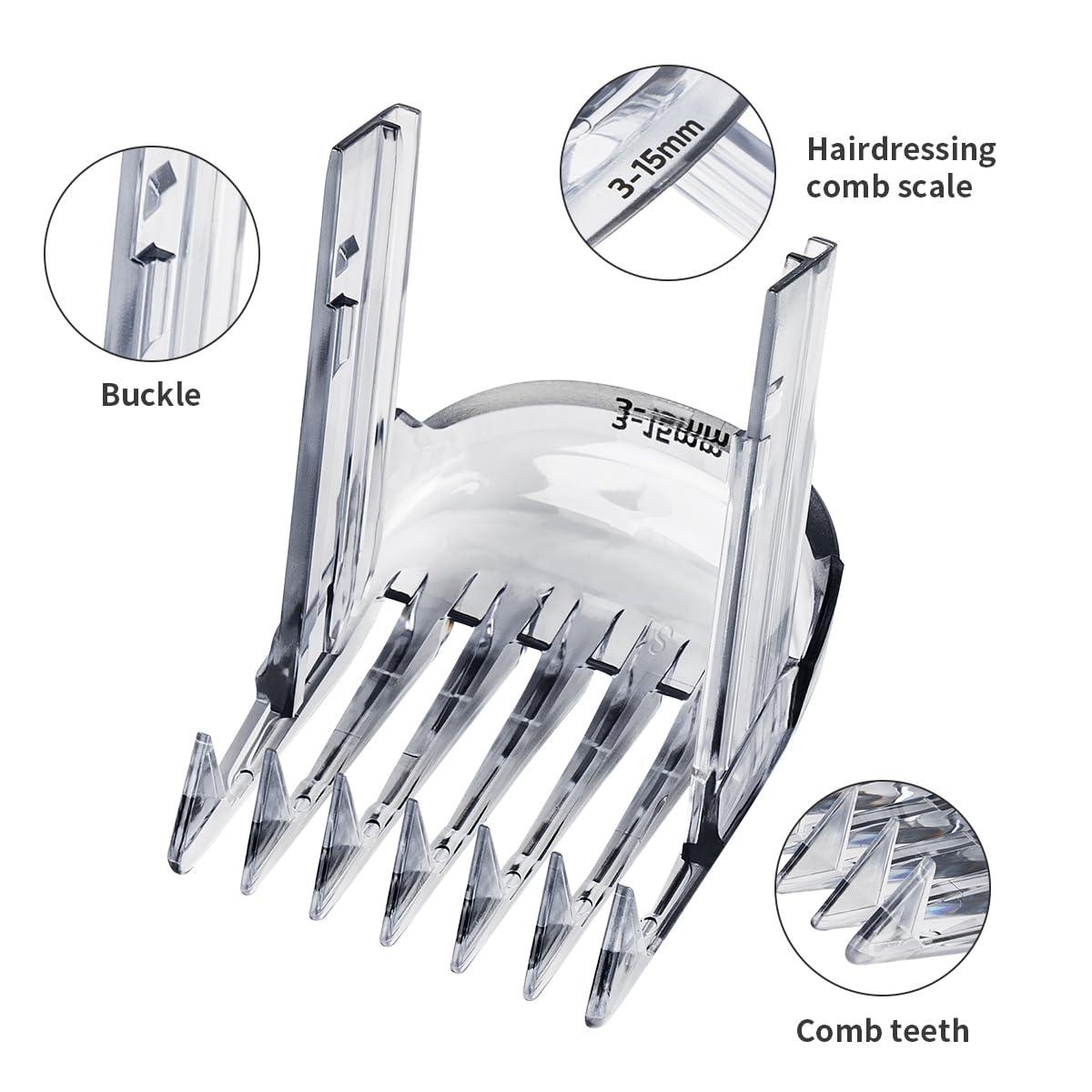 YanBan YanBan Replacement Hair Clipper Comb Compatible with Philips HC5610 HC5630 HC5632 HC5690 HC5691 HC7650 Hair Clipper, Adjustable 3-15mm