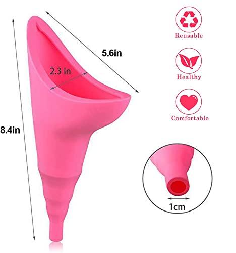 BAtlam BAtlam 2 Pcs Female Urination Device, Women Urine Funnel Urinator, Women\'s Stand Up Urinal Portable for Travel, Camping, Hiking, Outdoor Activities.(Pink+Purple)
