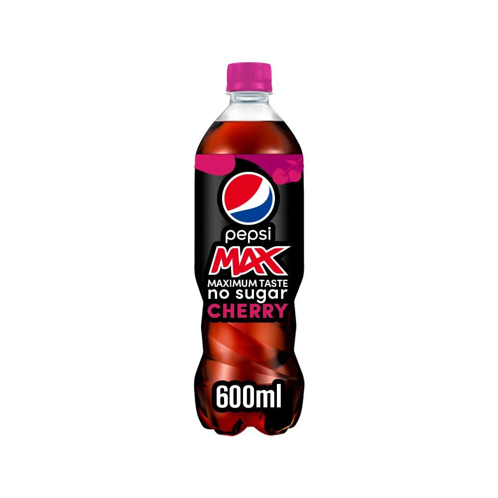 Pepsi Pepsi Max Cherry, Maximum Cherry, No Sugar, 24 x 600 ml Bottles