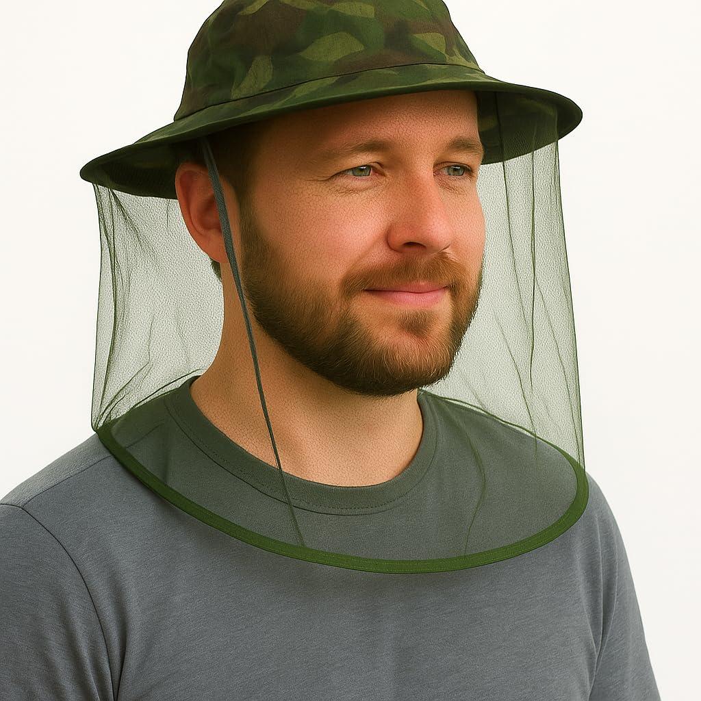 Harrington Marley Mosquito Hat Midge Gnat Head Cover Net Fishing Breathable Anti Insect