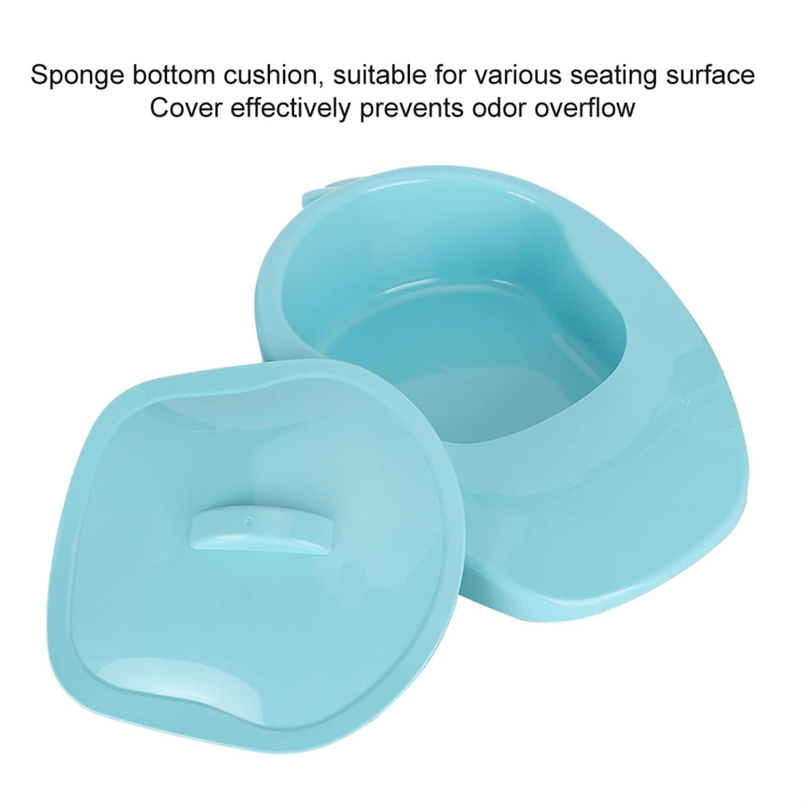 QCLUEU QCLUEU Portable Toilet Bedpan, No Spill Or Splash Design, with Soft Cushion and Cleaning Brush PP Bed Pan, for Hospital or Home Use of the Elderly and Bedridden Patients
