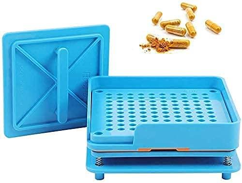 Greensen Manual Capsules Filler Machine 100 Holes Empty Capsule Plates with Spreader, Filling Tool Capsule Maker for Size 0 Capsules Holding Tray Capsule Filler Hospital Clinic Laboratory and Home Use (0#)
