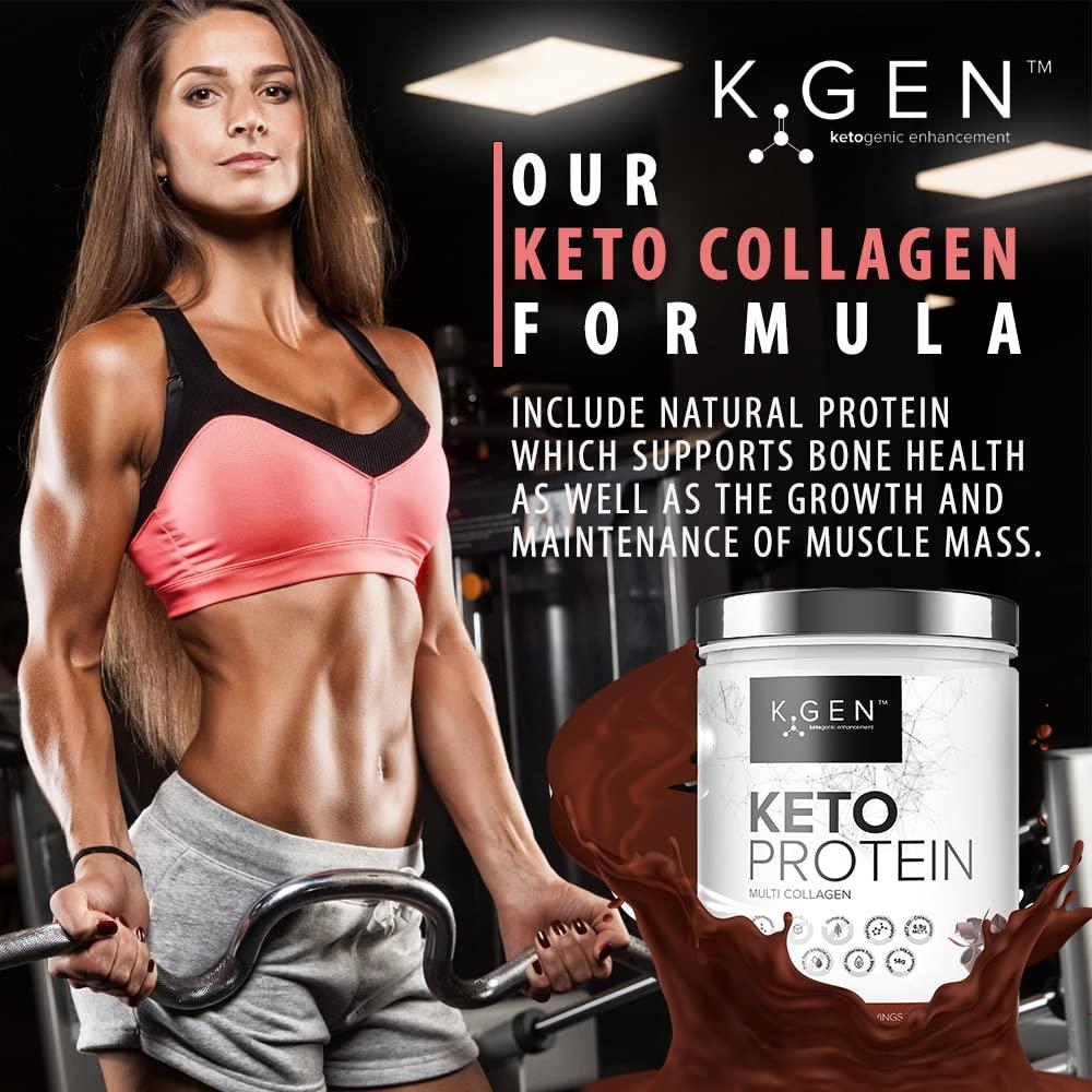 K GEN ketogenic enhancement K-GEN Keto Collagen Protein Powder Natural Multi Collagen Chocolate Blend, Coconut MCT Vitamin C+B6 | UK Made Advanced Ketosis for Keto & Paleo | Low Carb Free-from: Sugar, Whey & Gluten