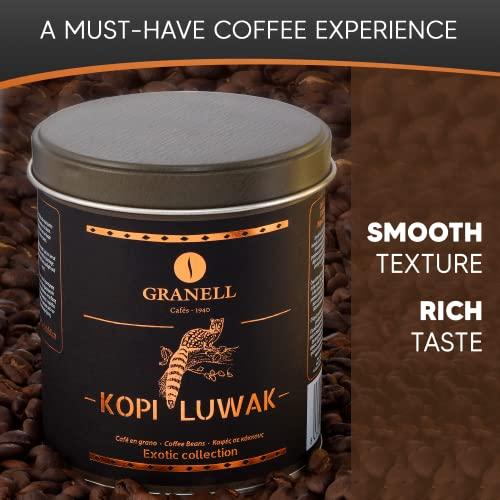Granell Cafs  1940 Cafs Granell Wild Kopi Luwak Coffee Whole Beans, 100grams (3.5oz)