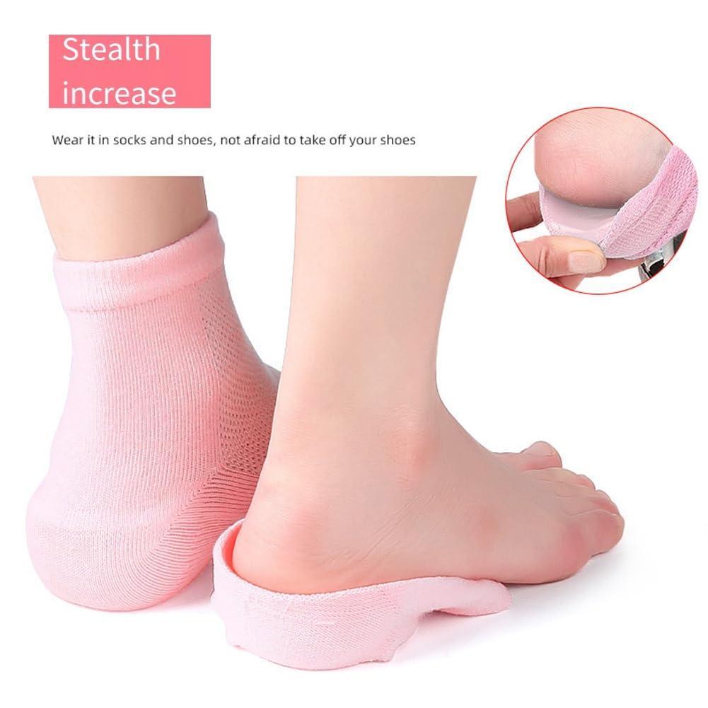Sunmeit Sunmeit 1 Pair Invisible Cave Socks Gel Heel Protection Orthopaedic Valve Support Insoles Insole Unisex Pink
