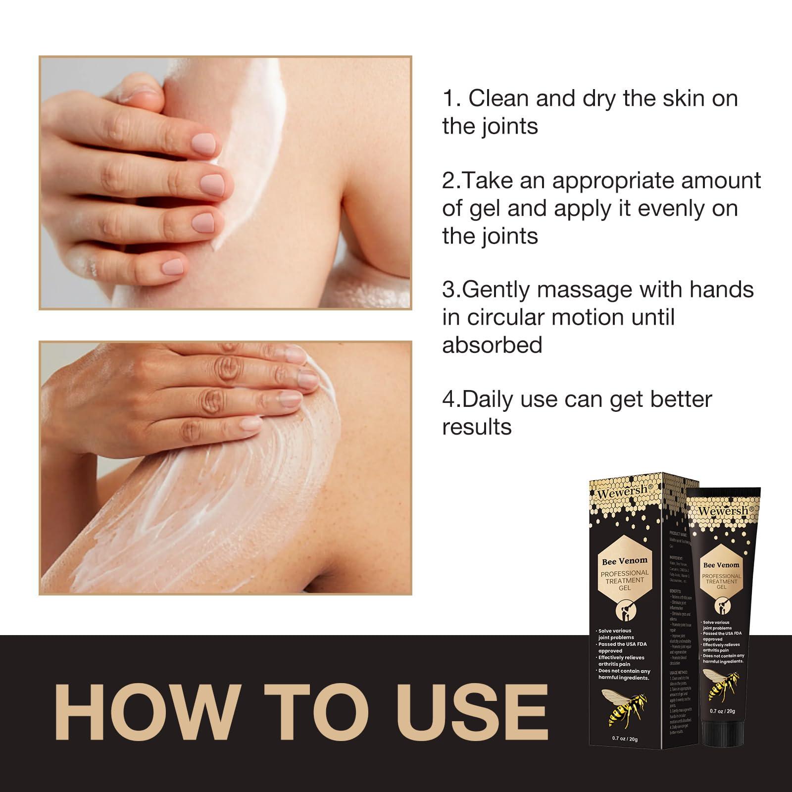 SZXXZ New Zealand Bee Venom Joint Relief Gel, New Zealand Bee Venom Professional Gel, Bee Venom Gel for Neck,Waist,Back Hand Feet and Leg2PC