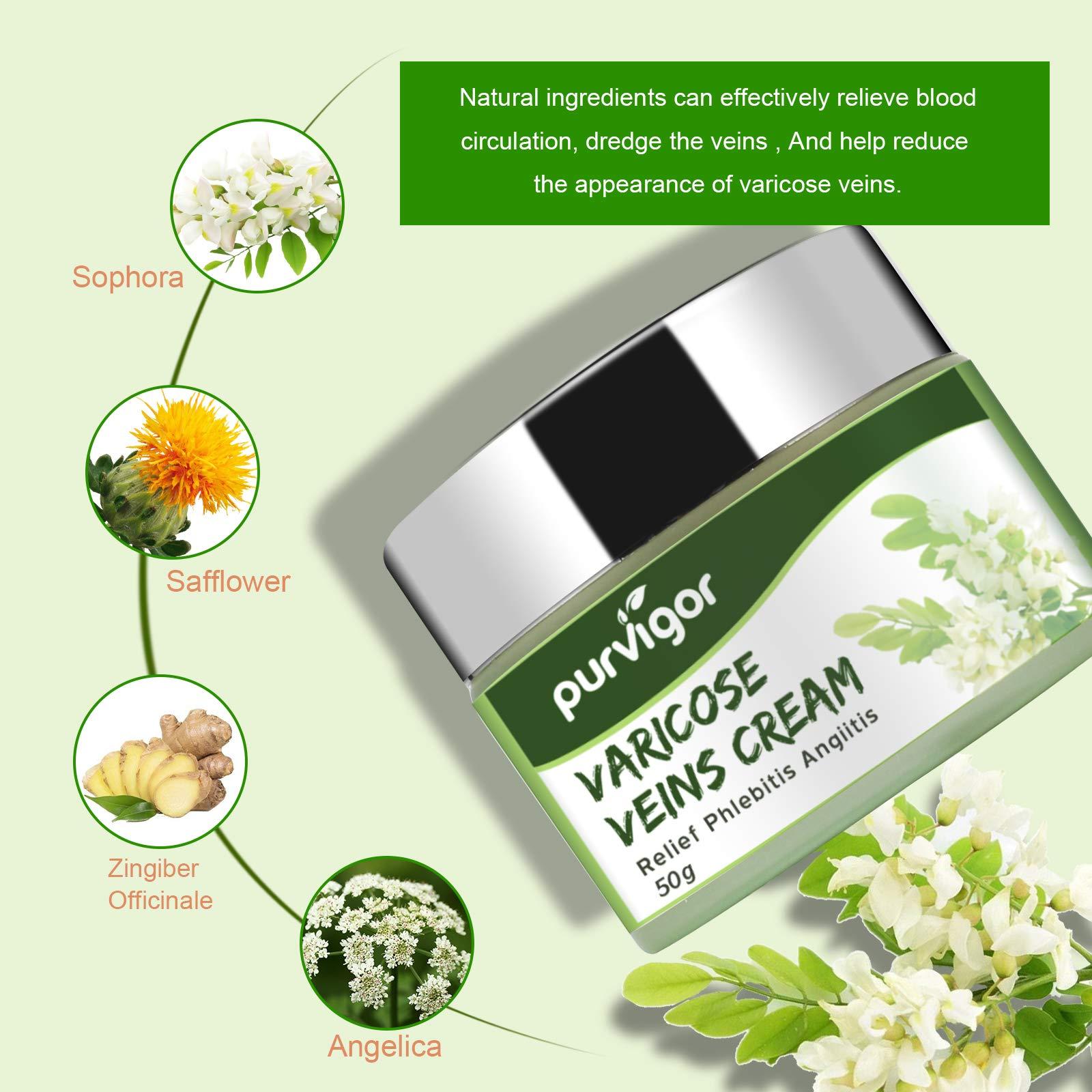 purvigor Varicose Veins Cream, Varicose Vein & Soothing Leg Cream, Natural Varicose & Spider Veins Treatment, Strengthen Capillary Health, Improve Blood Circulation, Tired and Heavy Legs Fast Relief