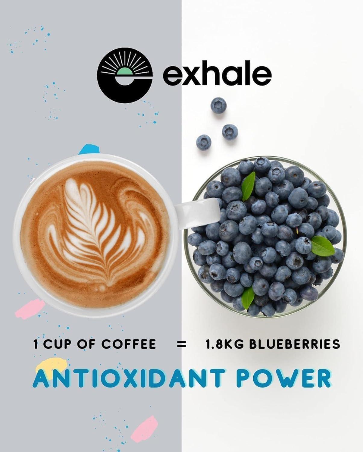 EXHALE EXHALE Organic Ground Coffee 225G PACK - Mycotoxin Free & Suitable for Bulletproof Coffee. Single Origin and 100% Arabica Beans. For Cafetiere, Filter or AeroPress - Dark Roast