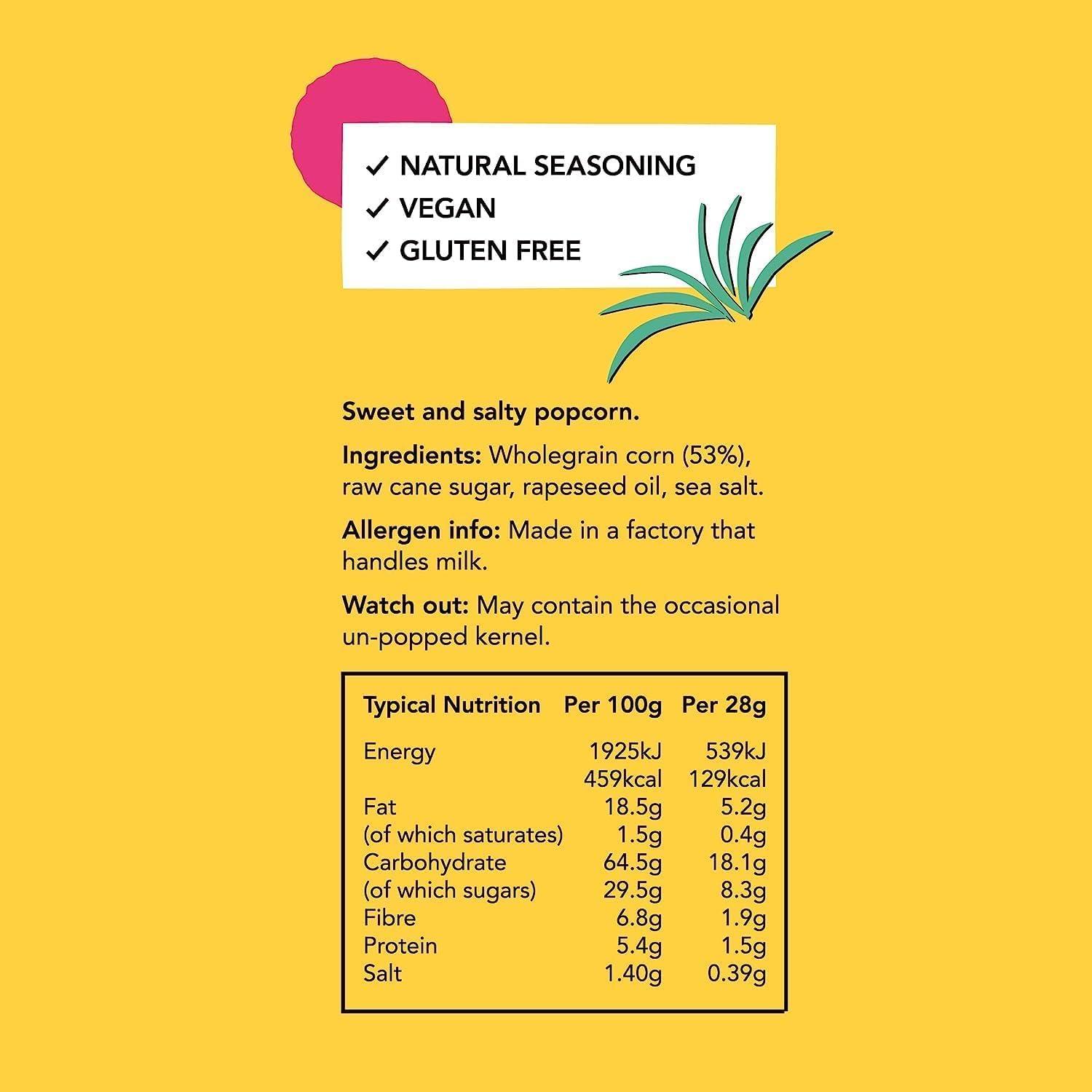 Gift Idee Proper Corn Sweet & Salty Popcorn Multipack -14g, Box of 32 | Natural Sea Salt and Cane Sugar Seasoning, Vegetarian, Gluten-Free, Hand-Popped Corn, 65 kcal Gift Idee