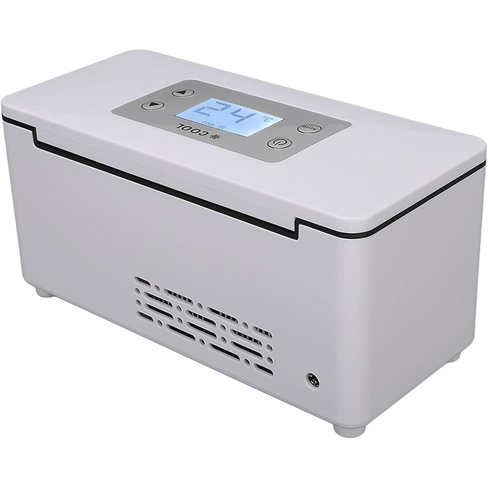HSRG Insulin Cooler Travel Case, Mini USB Car Medicine Refrigerator with LED Display & Bag, Keeping Cooling 0-18 Rechargeable Drug Cooling Box, Home Camping Picnic Diabetic Fridge