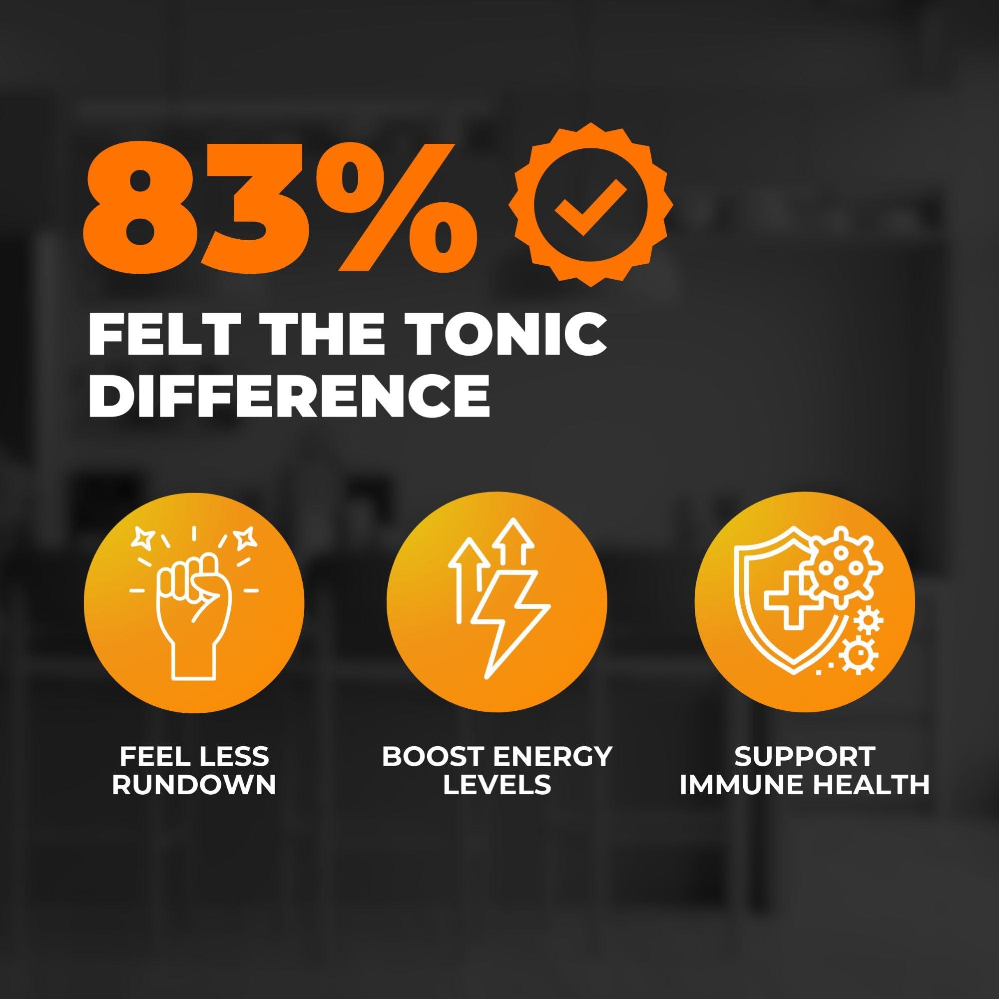 Tonic Health Tonic Health Daily Immunity Tablets - 4-in-1 Effervescent Multivitamins, Minerals & Phytonutrients - Vitamin D, Vitamin C and Zinc - Vegan,No Sugar- Max Strength, Orange, Mango, Passionfruit, 20 Count