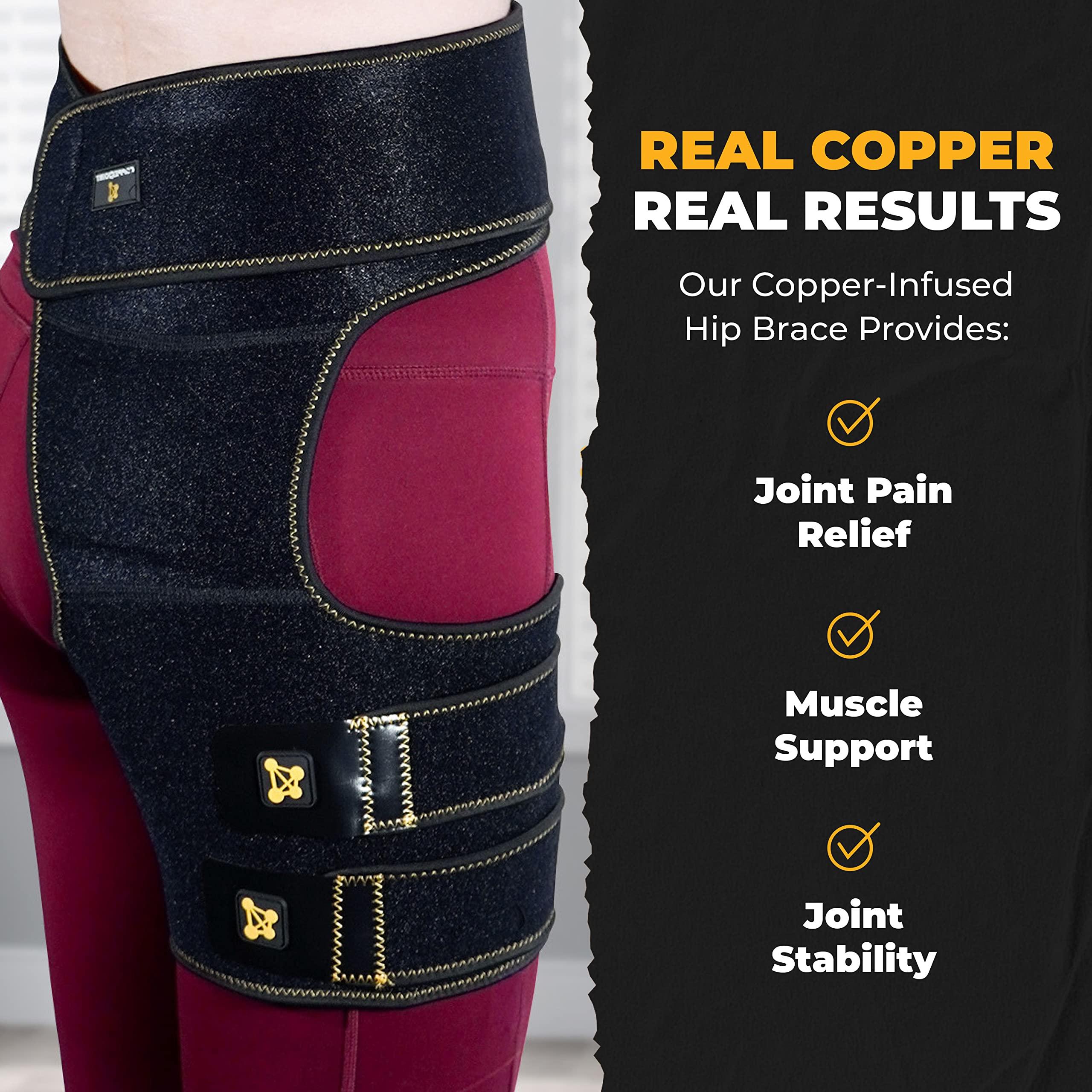 CopperJoint CopperJoint Copper Hip Brace For Sciatica Pain Relief - Hip Pain Relief, Sciatic Nerve Brace & Sciatica Hip Brace Ideal As Hip Flexor Compression Wrap, Hamstring Compression Wrap, Hip Compression Wrap