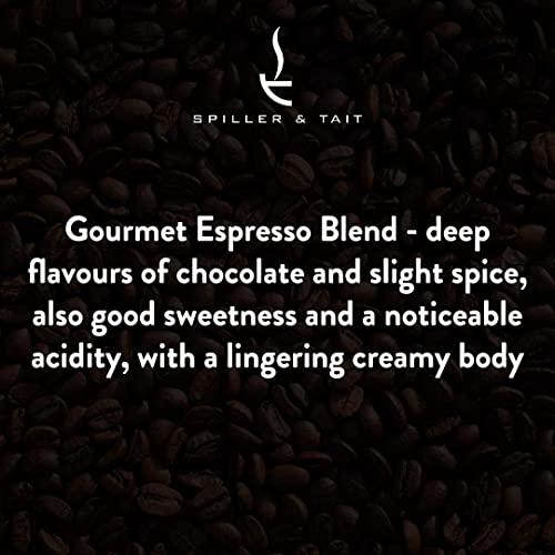 Spiller & Tait Spiller & Tait Tait's Gold, Gourmet Coffee Bean Blend 1kg Bag, Rich Arabica Beans Espresso Blend Medium/Dark Roast - Suitable for All Coffee Machines