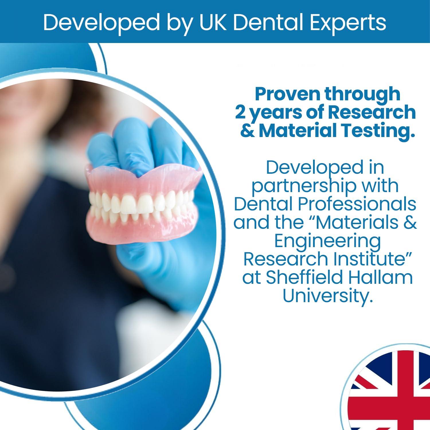 Denturecare Clear Comfort Denture Liner - Secure Fit - No Hassles Application - Long-Lasting Denture Adhesives - Easy to Maintain Cushion Comfort Denture Liner