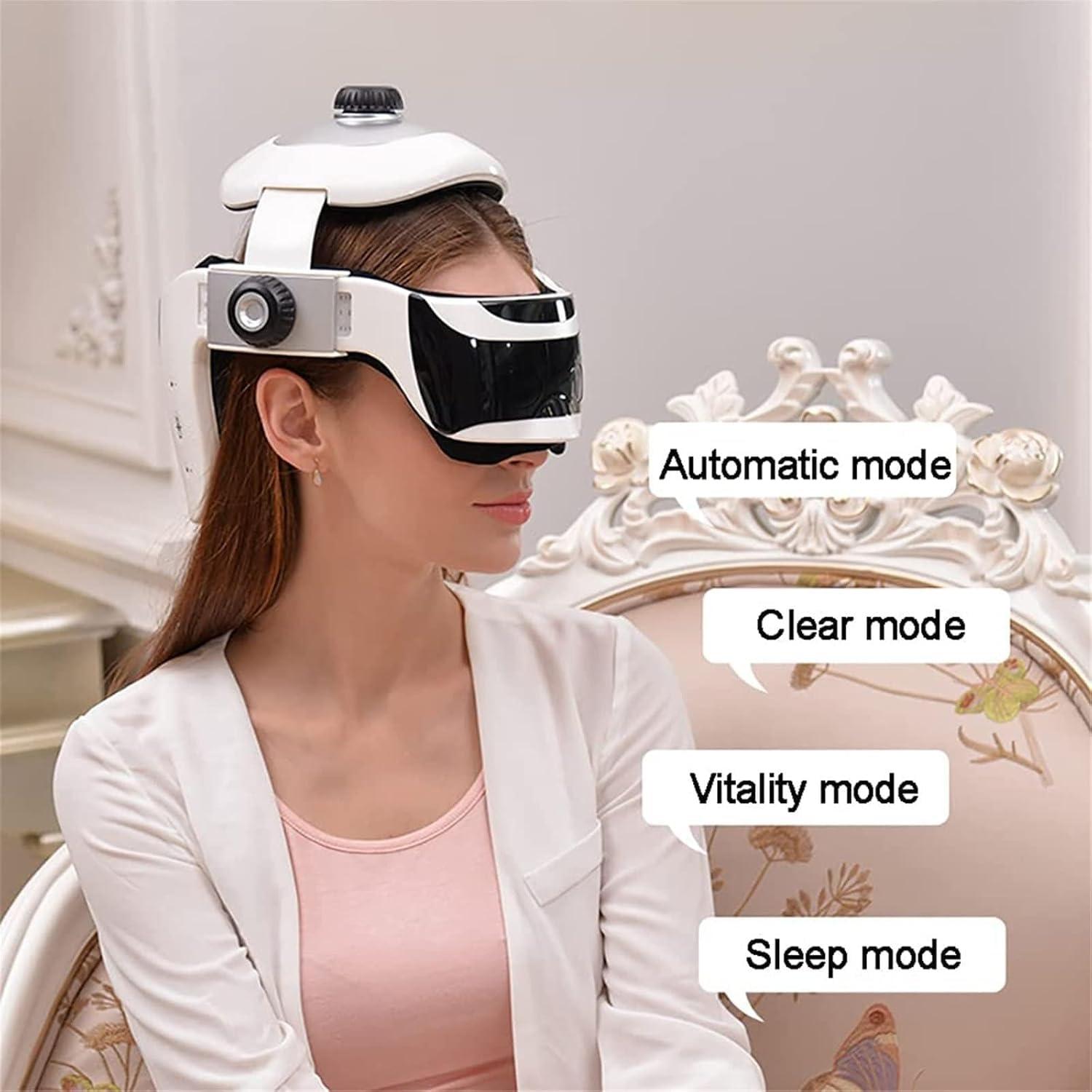 HYYKEJI HYYKEJI Electric Head Massager Helmet, Eye Neck Massage Helmet Scalp Massager with Heat, Kneading, Air Compression, Suitable for Headache, Stress Relief, Deep Sleeping