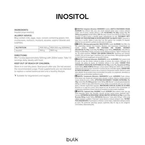 Bulk Bulk Pure Inositol Powder, 1 kg
