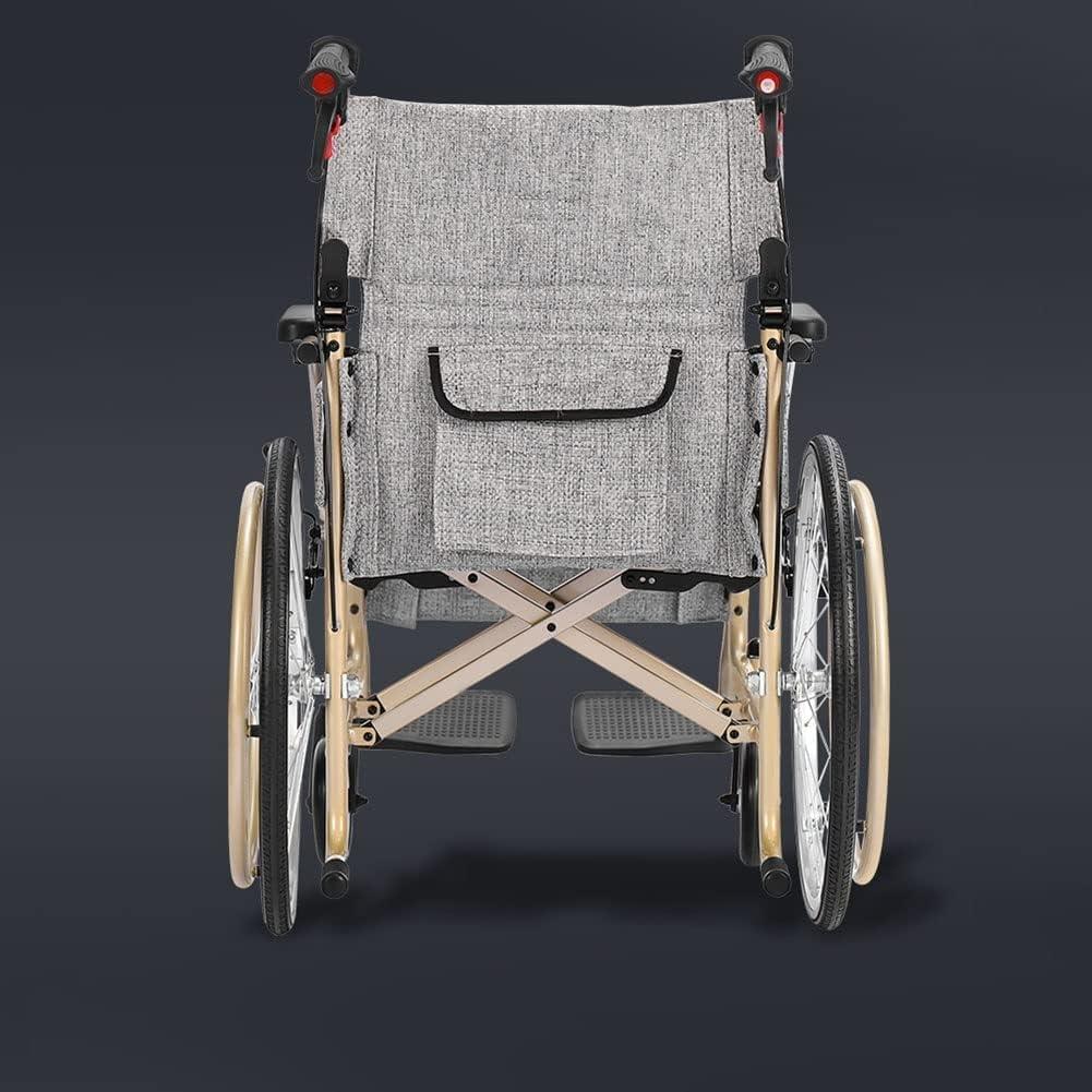 WWTSMYXGS air Lightweight Foldable Self-Propelled air Portable Manual air W/Front and Rear Parking Brake Multifunctional All Terrain air Scooter for Elderly Transit Chair