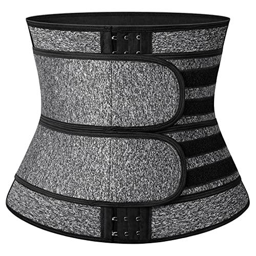 FANFENG FANFENG Women\'s Postpartum Belly Belt Back Posture Corrector Wasit Trainer Adjustable Double Pull Lumbar Support Corset (Color : Grey, Size : S/Small)