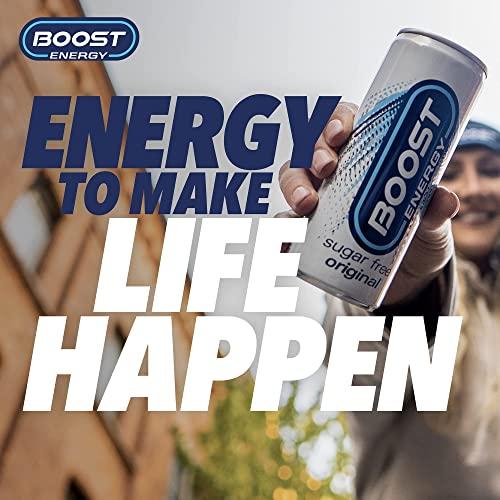 Boost Boost Energy Drink Sugar Free Original - 24 Pack Drinks with Caffeine, Taurine and Vitamin B | Carbonated Energy Drinks | Gluten Free Vegan Low Calorie Zero Sugar Fizzy Drinks | 24x250ml