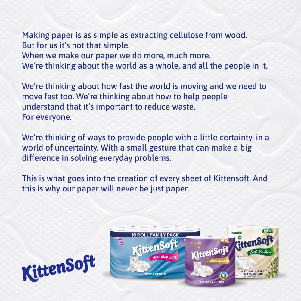 Regina Regina KittenSoft Soft Bamboo - 45 Rolls of Toilet Tissue 3 Ply, 160 Sheets, Naturally Soft For Your Skin, Toilet Tissue made with Bamboo Fibres, 30% PCR Plastic Packaging, FSC Certificated