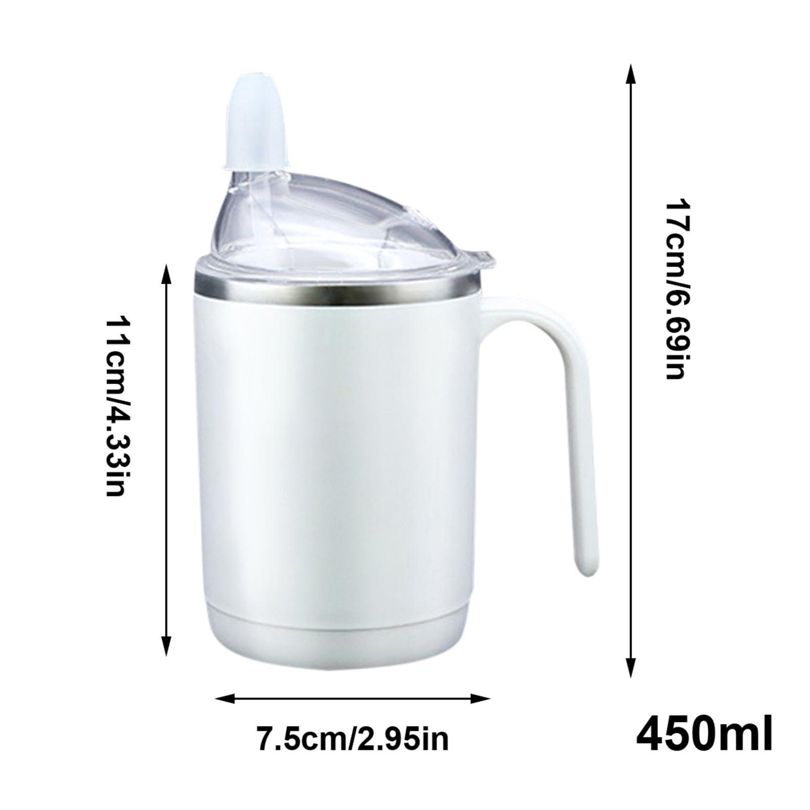 FreshCart Basics Adult Sippy Cups for Elderly,Spill Proof Handicap Cups with Straw for Elderly Care | Porridge Soup Cup with Handle for Elderly, Adults, Disabled Patient