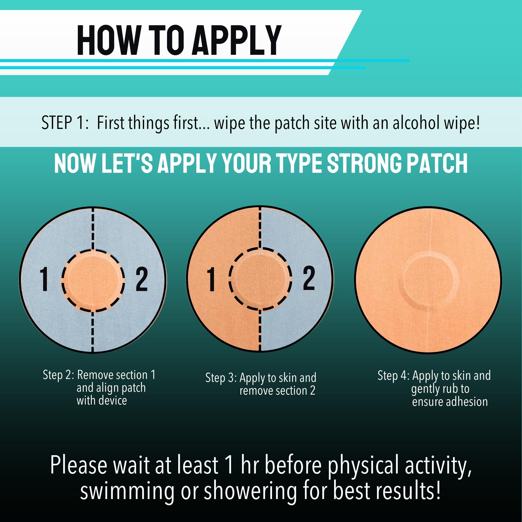 Type Strong Type Strong Adhesive Patches for Freestyle Libre 3 Sensor Covers, Libre 2, Dexcom G7, Medtronic Guardian. Pre-Cut for Sensitive Skin, Waterproof, Sweat-Resistant. 10-14 Days Protection. 20 Pack, Tan