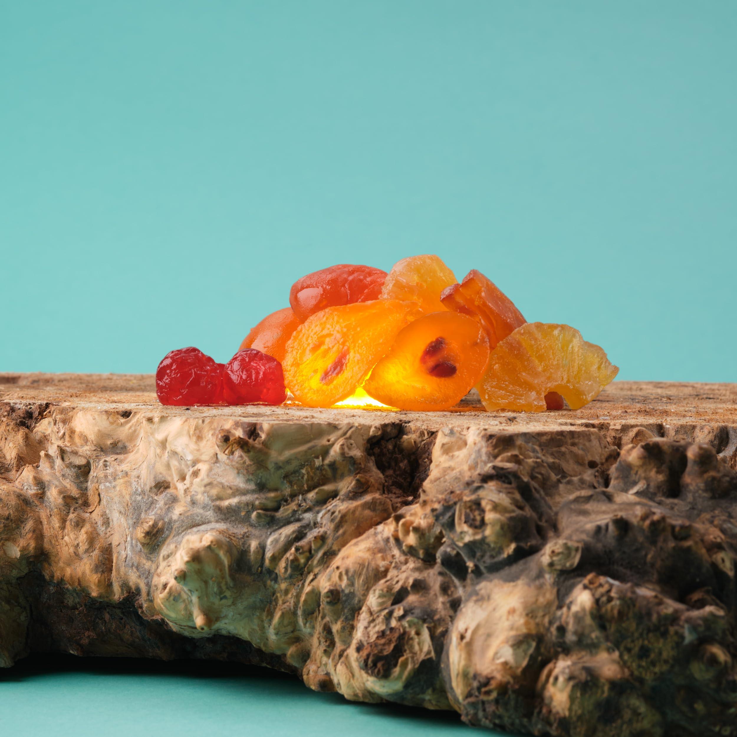 Walnut Tree Walnut Tree | Medium Glaced Fruits Gift Box | Candied Apricot, Apples, Pears, Cherries & Pineapple | Suitable for Vegan, Vegetarian, Halal & Gluten Free Diets | 190g Pack