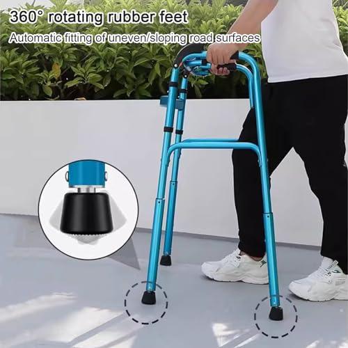 Wzmazingly Wzmazingly Stair Climbing Aid Walking Frame, Foldable Lightweight Aluminium Walker Mobility Aid for Seniors, Adjustable Height