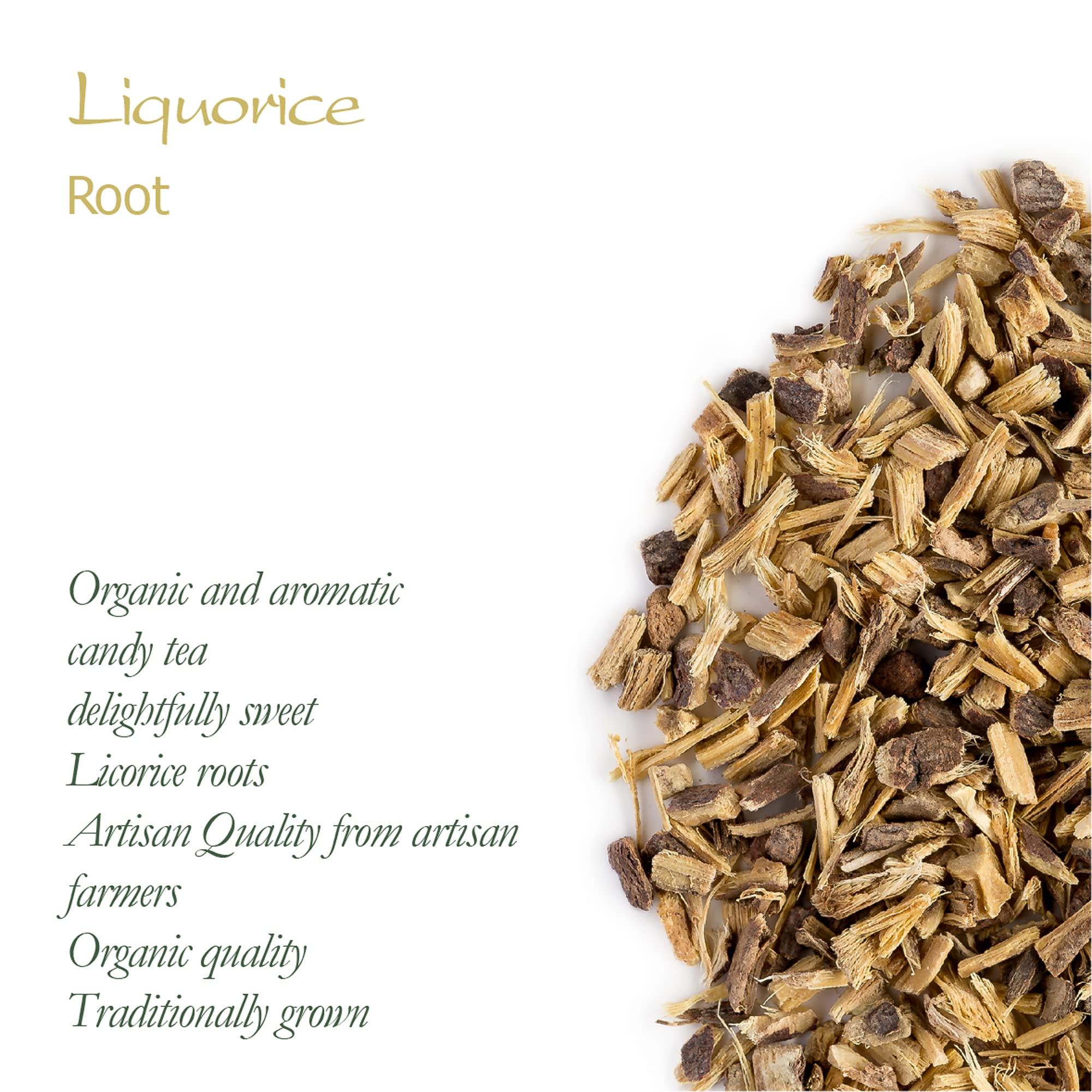 Valley of Tea Liquorice Organic Herbal Root Licorice - Great Flavouring for Dishes - 100g