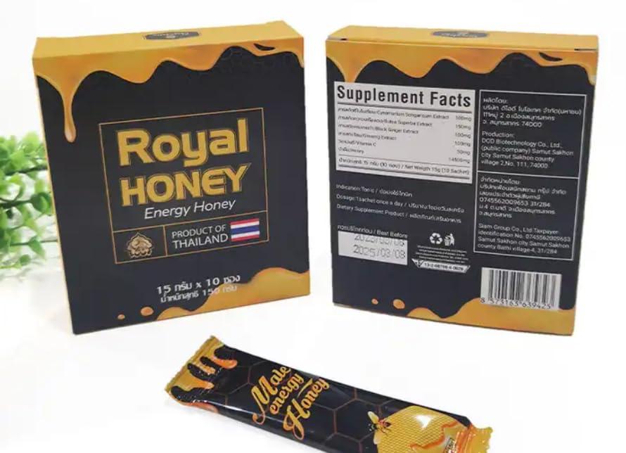 HaziQ Natural Honey Paste Box of 10 X 15g Sachets Great Honey for Men - Honey for Active Men