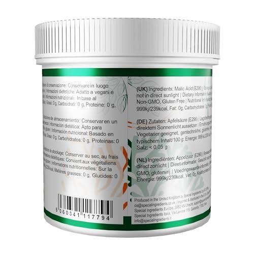SPECIAL INGREDIENTS Malic Acid Powder 250g Premium Quality Natural Origin - Vegan, Non-GMO - Recyclable Container