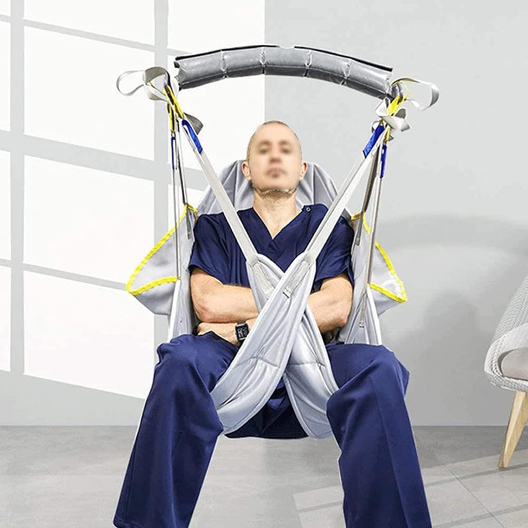 MYENA MYENA Hoist for Lifting Elderly, Deluxe Padded Toileting Patient Lift Sling with Head Support, Divided Leg Shower Sling for Patient Lifts,L