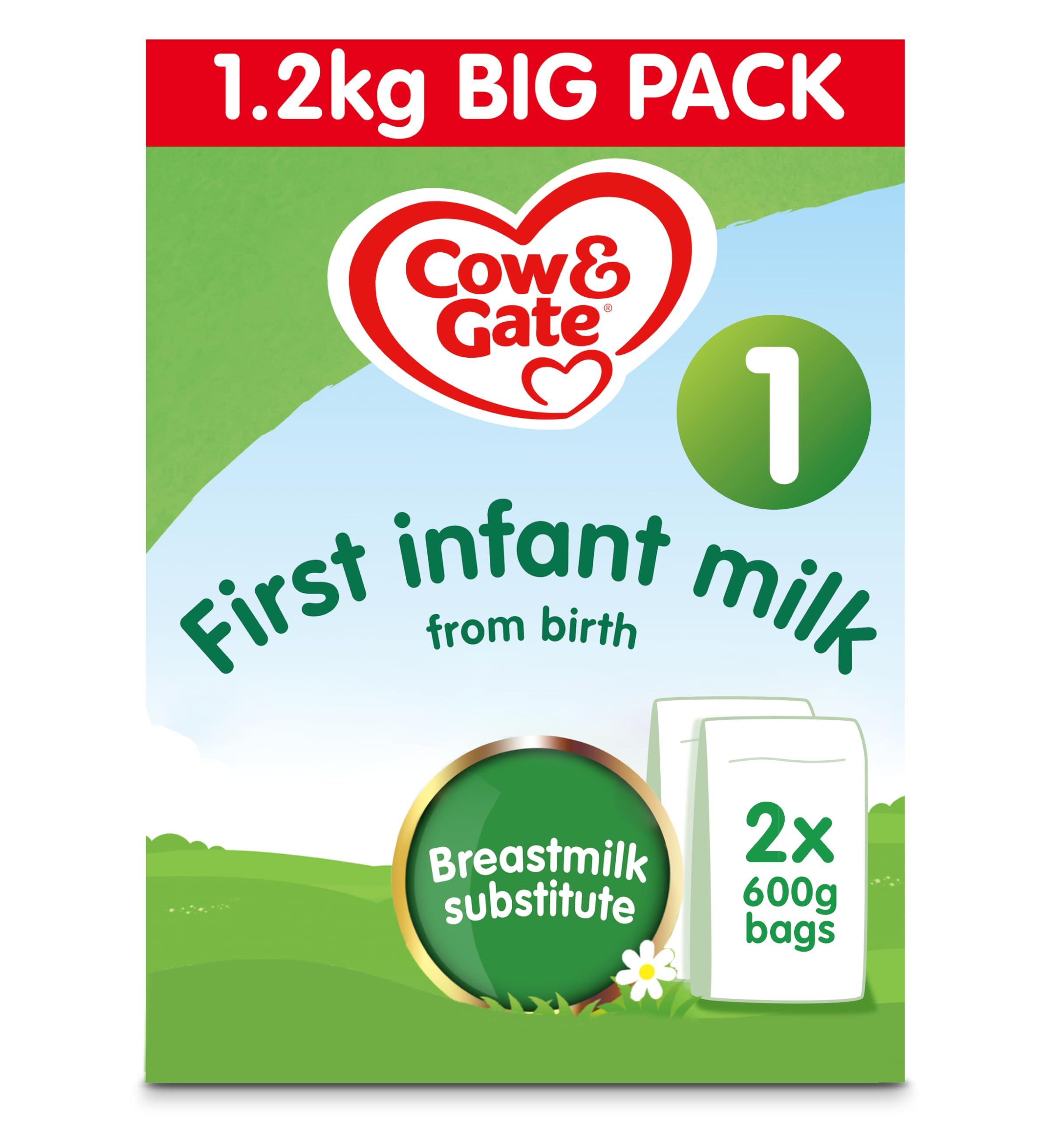 Cow & Gate Cow & Gate 1 First Infant Baby Milk Powder Formula, from Birth, 1.2K (Pack of 3)