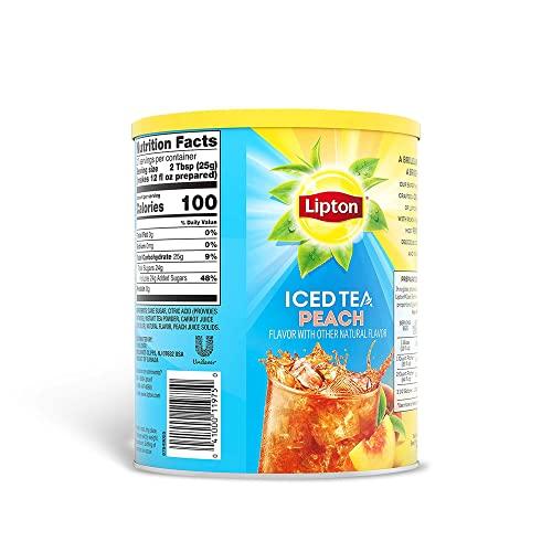 Lipton Lipton Iced Tea Peach Drink Mix, Powder, Makes 10 Quarts 670g Tub