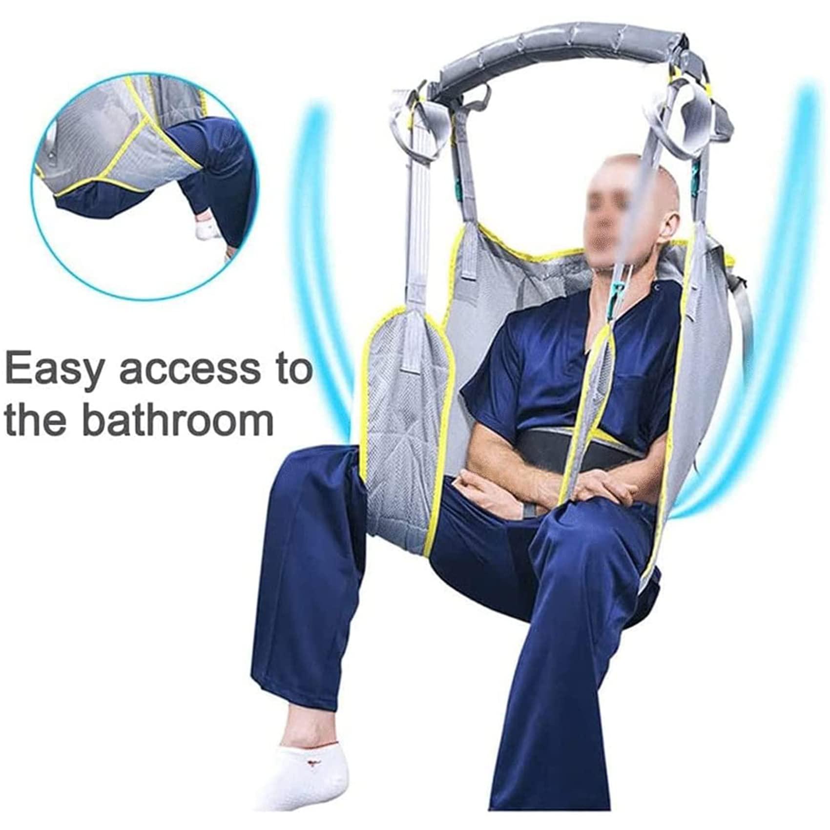 MYENA MYENA Hoist for Lifting Elderly, Deluxe Padded Toileting Patient Lift Sling with Head Support, Divided Leg Shower Sling for Patient Lifts,L