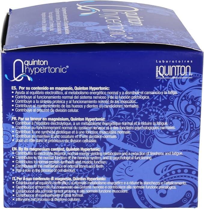 Quinton Eau de Quinton - Quinton Hypertonic, 100% Natural Hypertonic Seawater, With Magnesium and Micronutrients, 30 Drinkable Ampoules of 10 ml